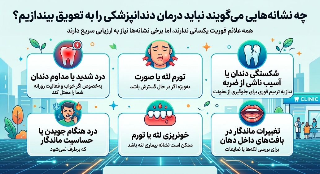 چه نشانه‌هایی می‌گویند نباید درمان دندانپزشکی را به تعویق بیندازیم؟
